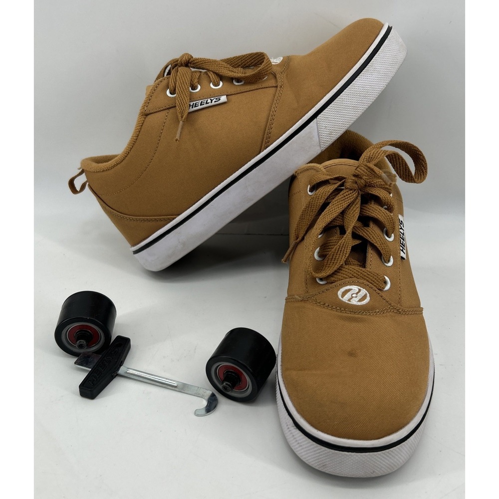 Heelys Kids Pro 20 Tan Skate Sneakers Complete With Wheels And Tool Youth Size 6